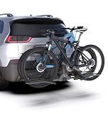 CRINDAR 2-Bike Rack Hitch for Car, 160 Lbs Hitch Mount Platform Style Bicycle Carrier, Smart Tilting & Easy Fold for Car SUV Truck RV with 2”Receiver, Bike Rack Fits Up to 5-Inch Fat Tire E-Bikes
