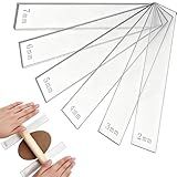 YANGYIXIN Polymer Clay Tools: Rolling Pin Guides & Roller Set 12Pcs Acrylic Adjustable Depth Guides (2-7mm) with Protective Film for Polymer Earrings, Sculpting & Modeling Clays