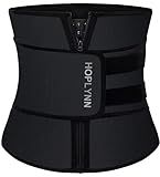 HOPLYNN Neoprene Sweat Waist Trainer Corset Trimmer Shaper Belt for Women, Workout Plus Size Waist Cincher Stomach Wraps Bands Black Medium