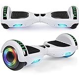 LIEAGLE Hoverboard, 6.5" Self Balancing Scooter Hover Board with Many Certified Wheels LED Lights for Kids Adults(White)
