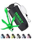 Best Marine and Outdoors Kayak Anchor, 3.5 Pound Anchor System Kit for Kayaks, Canoes, SUP Paddle Boards & Jet Skis, Fishing, Boating & Kayaking Accessories (Green)