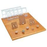 PH PandaHall 22-Slot Wooden Quilting Ruler Stand, 13.7 x 11.8 inch Large Ruler Rack Wood Rulers Template Organizer Wooden Slat with Tracks for Sewing Table Cutting Table Home Office Desk Stand