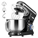 VIVOHOME Stand Mixer, 660W 10 Speed 6 Quart Tilt-Head Kitchen Electric Food Mixer with Beater, Dough Hook, Wire Whip and Egg Separator, Black