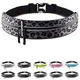 Fitgriff® Running Belt for Men & Women - Secure Jogging Pouch for Phone, Keys & Essentials - For All Cell Phones (Leopard, 24.5" - 35.5" Waist Size)