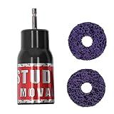 Lwuey Stud Rust Removal Tool, Wheel Stud Cleaner Metal Rescue Hub Clean Tools Effective Mode Bolts Quick Driven for 1/2in Impact Wrenches Electric Drill Cleaning Portable Tool Screws Surfaces