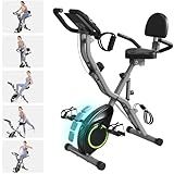 Foldable Exercise Bike Stationary Bikes for Home, 5 IN 1 Indoor Workout Bike, with 16-Level Quiet Magnetic Resistance, 6.6 LBS Flywheel and 300LBS Capacity, 2025 Designed 817 X-bike