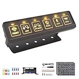 FLY KAN 6 Gang Multifunction Switch Panel, Wireless Remote Control Offroad Light Switch Panel Waterproof Universal Circuit IC Control System Switch Pod for 12V-24V Truck SUV ATV UTV Car etc.