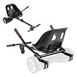 Hishine Hoverboard Seat Attachment for 6.5”-10” Hover Board, Upgrade Design No Need for Velcro Straps, Go Kart Conversion Kit Accessory for Self Balancing Scooter Transform into Go Cart (Black)