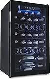 Honeywell 34 Bottle Compressor Wine Cooler Refrigerator, Large Freestanding Wine Cellar For Red, White, Champagne or Sparkling Wine, Digital Temperature Control, Stainless Steel