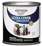 Rust-Oleum 1976730 Painter's Touch Latex Paint, Half Pint, Flat Black, 8 Fl Oz (Pack of 1)