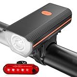 KUNHAK Rechargeable Bike Lights, Ultra Bright Bike Lights for Night Riding, Road Mountain Bike Accessories for Kids Adults - Headlight with Tail Light