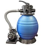 SWIMLINE HYDROTOOLS Complete Sand Filter System, 12" Tank - for Above-Ground Pools Up to 8,000 Gallons, Single Speed Pump, 0.3 THP, 1,980 GPH, 4-Way Multi-Port Valve, 42 lb Capacity