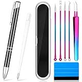 Zonon 8 Pieces Pin Pen Weeding Tool, Craft Vinyl Tool Kit, Includes Air Release Pen, Vinyl Squeegee, Vinyl Tweezers Weeders for Lettering, Cutting, Splicing