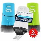 Guard Your ID Advanced Roller 3-Pack — Identity Theft Protection Stamp, Privacy Roller for Mail, Documents & Labels, Shredder Alternative, 1,000 Impressions per Roller (Turquoise, Green, White)