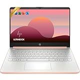HP Rose Gold Ultrabook 14 Laptop with Free Microsoft 365 • Intel 4-Core CPU • 1.1TB Storage (64GB OnBoard w/ 64GB External + 1TB OneDrive) • 8GB RAM • Windows 11 w/o Earphones