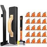 Laminate/Vinyl Flooring Tools, NAACOO Heavy Tapping Block - Knock 1-2 Times, Heavy Pull Bar, 20pc Upgrade Flooring Spacers, Rubber Mallet - Professional 6 in 1 Floor Installation Kit.