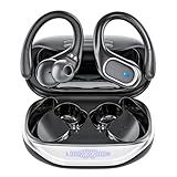 HAOYUYAN Wireless Earbuds Bluetooth 5.3 Headphones with 80H Playback, IPX7 Waterproof Over Ear Buds with LED Power Display for Sports Running Workouts