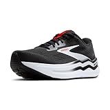 Brooks Men’s Ghost Max 2 Neutral Running & Walking Shoe - Black/White/Fiery Red - 12 Medium