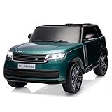 24V 2 Seater Ride on Car, Officially Licensed Range Rover Kids Electric SUV with Parent Remote, Bluetooth Music & All-Terrain Tires. Ideal Gift for Kids, Lake Green
