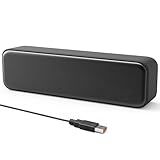 [Upgraded] Computer Speakers for Desktop PC, USB Plug-n-Play, External Speakers for Laptop, Mini PC Sound Bar with Stereo Loud Sound, Enhanced Bass, Compatible with Windows, macOS, ChromeOS, Linux