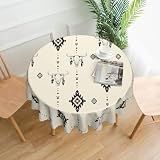 GARSYDAM Western Tablecloth, Farmhouse Country Style Native Aztec Southwest Cottage Rustic Water Resisitant Table Cover for Dining Kitchen Living Room Home Party Holiday Decor 36 inch Round