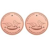 Uni-J 99.99% Pure Copper Bird Bath Purification Disk, Copper Disc inhibiting Algae buildup - Fits All Outdoor Bird Bath Bowls - 2Pcs