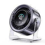 USB Desk Fan for Bedroom: 100 Speeds Digital Display Quiet Portable Fan with Turbo Airflow, 120° Rotating Small Rechargeable Battery Desktop & Wall-Mounted Fans for Bedroom Home Office (Black)