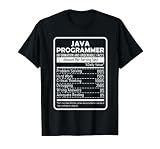 Funny Java Programmer Nutritional Facts Java Programming T-Shirt, Men, Black, Small