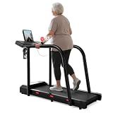 Yesoul Walking Treadmill for Seniors with Long Handrails – 4 Major Safety Protections, Emergency Stop Button, Treadmill for Home 300 lbs Capacity, Recovery Walking Machine with LED Display
