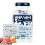 1 Bottle Steramine Sanitizer Tablets w/15x QT-10 Test Strips - Multi Purpose Steramine Sanitizing Tablets for Food Contact Surface, Kitchen, Restaurant, Food Service by FryOilSaver (150 Count)