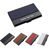 Taikuri Custom Business Card Holder Personalized Engraved Leather Business Card Case Holder Customized Your Text/Logo for Women/Men as Business/Unique Gift