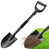 Shovel, Garden Shovels for Digging Gardening Heavy Duty, 31 inch Small Short Metal Shovel with D-Handle, Sharp Round Point Blade, Comfort Grip, Camping, Off Road, Soil, Kids Sand Beach Mini Spade Tool