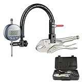 HDLNKAK Premium Disc and Rotor/Ball Joint Digital Gage, 1'' by 0.0005'' Indicator and 360 Deg Flexible Stem Holder,Automobile Brake disc Flatness Measurement Tool