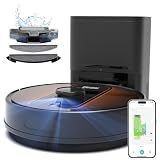Robot Vacuum and Mop Self Emptying: 6000Pa Robotic Vacuum with Mapping, 90 Days Hands-Free Cleaning, LIDAR Navigation, Alexa/APP Control, 3-in-1 Robot Vacuum for Pet Hair Hard Floor Carpet Home