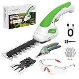 VCAN ACTIVE 2-in-1 Hedge Trimmer Cordless & Grass Shear | 7.2V Handheld Electric Shrub Trimmer | Lightweight Rechargeable Battery with Type-C Cable | 2 * 1.5Ah Battery Powered for Garden, Yard, Lawn