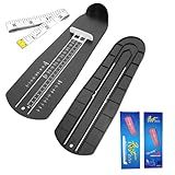 Foot Measurement Device for Kids & Adults | Accurate Shoe Sizer Measuring Tool with High-Contrast Scale & Bonus Soft Tape Ruler, US EU Sizes for Home Store Use