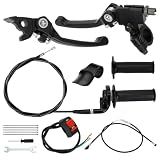 EOPOAYI 7/8" Folding Clutch Brake Lever and Dirt Bike Throttle Assembly Compatible with 70cc 110cc 140cc 150cc SSR 125 Apollo RFZ DBX15 DBX18 TaoTao DB17 DB27 Coolster Xmotos Motorcycle Parts Black