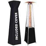 Pyramid outdoor heater, 48000 BTU Propane Patio Heater with Detachable Wheels and Protective Cover, Outdoor Propane Heaters for Patio(Black)