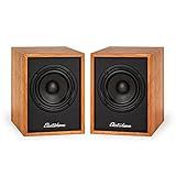 Electrohome Huntley Powered Bookshelf Speakers with Built-in Amplifier and 3" Drivers for Turntable, TV, PC and Wireless Music Streaming Featuring Bluetooth 5, RCA and Aux (EB10)