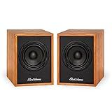 Electrohome Huntley Powered Bookshelf Speakers with Built-in Amplifier and 3" Drivers for Turntable, TV, PC and Wireless Music Streaming Featuring Bluetooth 5, RCA and Aux (EB10)