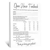 Marspark 150 Pcs Open House Signs for Real Estate Open House Supplies Real Estate Feedback Accessories Notepad Sign Questionnaire Feedback Form for Seller Clients Agents Brokers (Classic Style)
