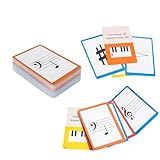 Piano Staff Notes Flashcards and Piano Theory Chart，Color Coded Flash Cards for 104 Staff Notes - 104 Double-Side Note Cards - Fun Educational Flashcards for Piano, Music Learners