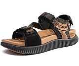 KuaiLu Walking Orthopedic Sandals Womens Comfortable Arch Support Hiking Sandles Plantar Fasciitis Athletic Sport Recovery Cushion Summer Travel Outdoor Open Toe Water Sandals Black Khaki Size 10