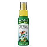 Badger Bug Spray Travel Size, Family Friendly All Natural Mosquito Repellent w/Organic Essential Oils, Smells Great, 3 Hours Effective, Deet-Free, Vegan, Travel Insect Repellent, 2.7 fl oz