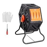 VEVOR Compost Bin, 18.5-Gal Small Composting Tumbler, Compact Single Rotating Chamber with Sliding Door and Steel Frame, BPA Free Composter Bin Tumbler for Garden, Kitchen, Yard, Outdoor