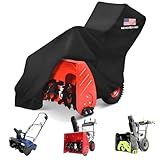 NEVERLAND Waterproof Snow Blower Cover - Snow Thrower Cover with American Flag Standard Size Fits Single and Two Stage Snow Blowers, Compatible with EGO, Toro, Honda, Ariens and Craftsman