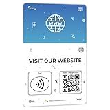 NFC Business Cards 1 Pack – Contactless Smart Tap & QR Code – Compatible with Website Review System – Reusable Feedback Tool for Restaurants, Local Businesses – Works with All Phones