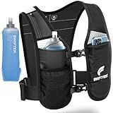 SWIFTVEST Running Vest for Women & Men with Water Bottle | Lightweight Hydration Vest | Reflective Running Gear | Adjustable Fit | 6 Pockets | Phone Holder for Runners