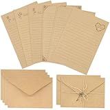 KSIWRE 72 PCS Vintage Stationery Set,24 Stationery Writing Papers with 12 Matching Envelopes,Old Looking Stationary Kit for Writing Letters and Invitations