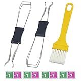 Atdcoek Keycap Puller Switch Pluller with Keyboard Cleaning Brush for Mechanical Keyboard, Stainless Steel Key Removal Tool